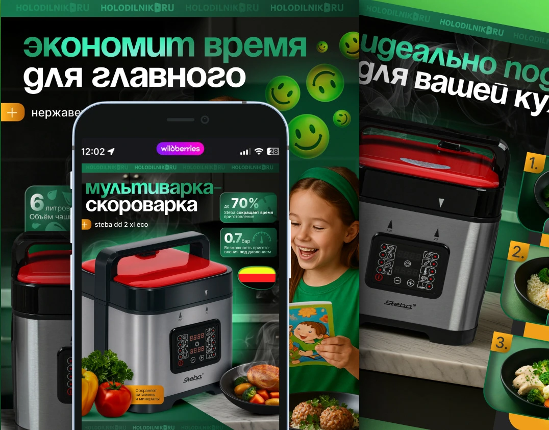 Мультиварка — инфографика Ozon — работа DOVOLD Studio