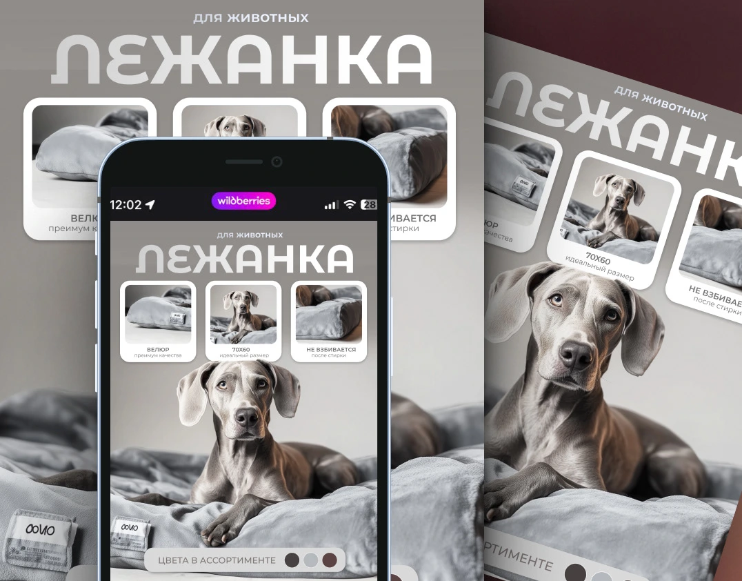 Лежанка для питомцев — инфографика — работа DOVOLD Studio