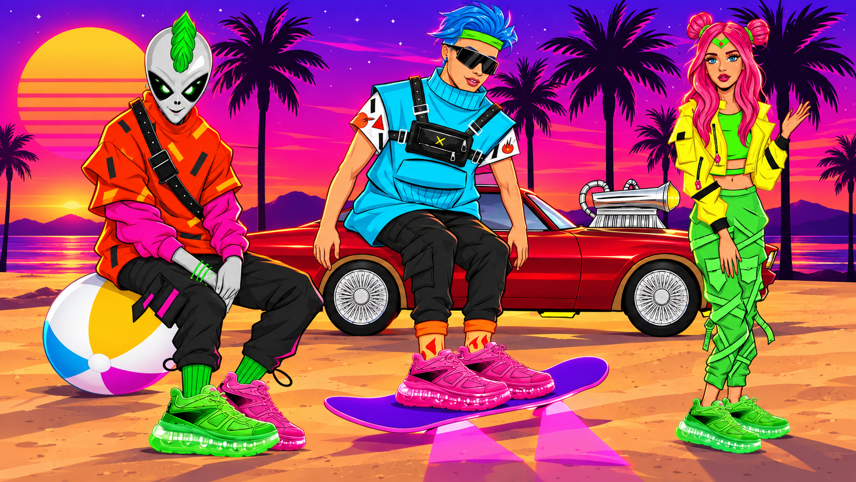 SHOES 53045 — Bump’Air Neon — авторская иллюстрация Ольги Доволд